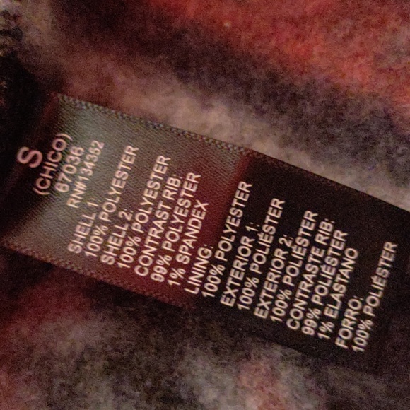 Ambiance Winter Warm Floral Pattern Black Red Polyester Bomber Jacket S Junior - Picture 6 of 6